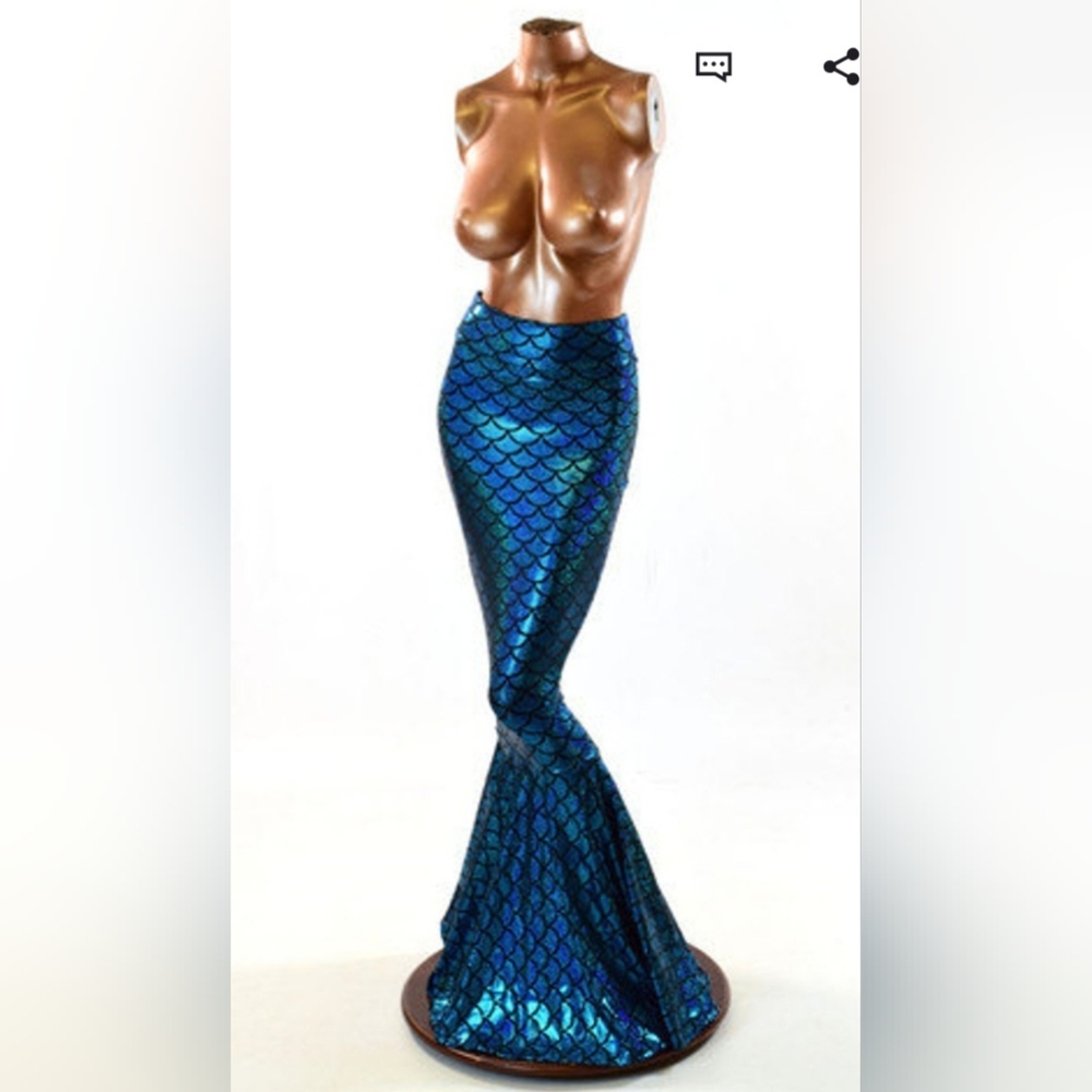 Elegant Teal Mermaid Maxi Skirt